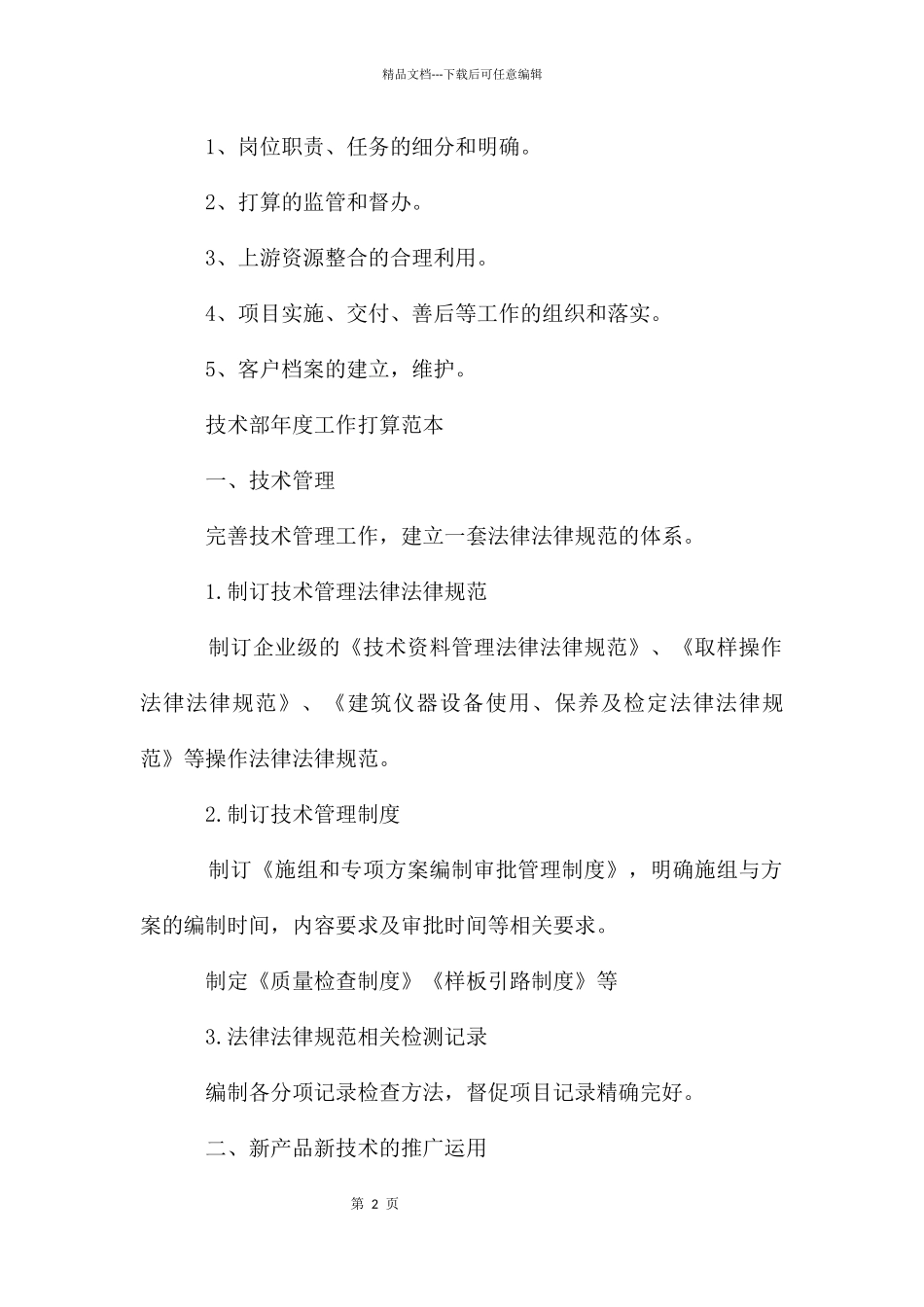 技术部年度工作计划2024_第2页