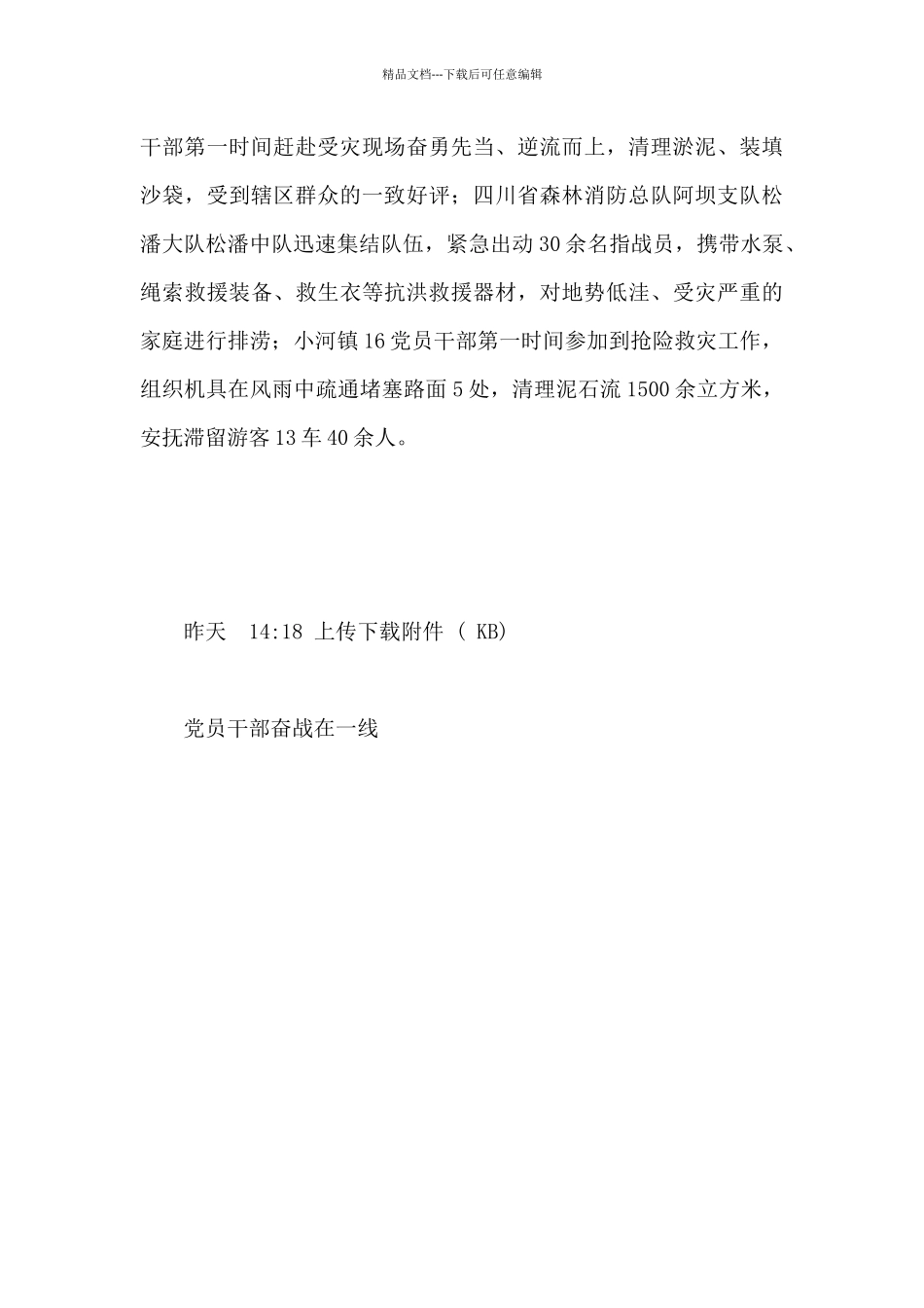 抗洪抢险一线党旗分外红经验总结汇报_第3页