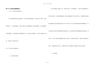 护士个人职业生涯规划书