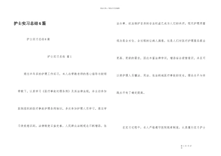 护士实习总结6篇
