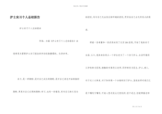 护士实习个人总结报告