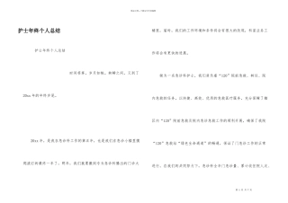 护士年终个人总结
