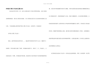 护理实习期工作总结五篇2024