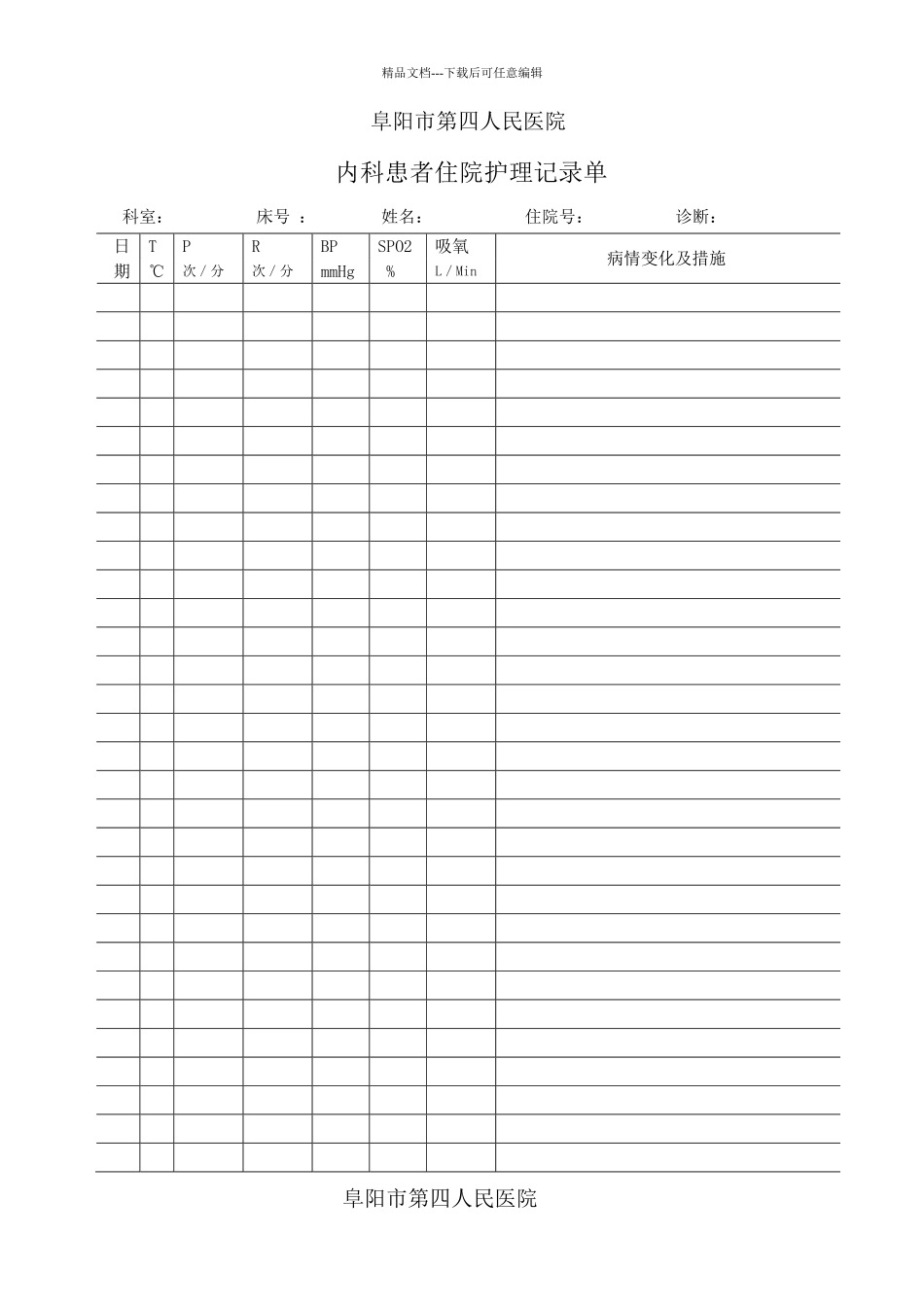 护理记录单表格_第1页