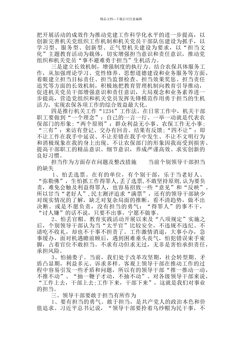 担当作为方面存在问题及整改措施_第2页