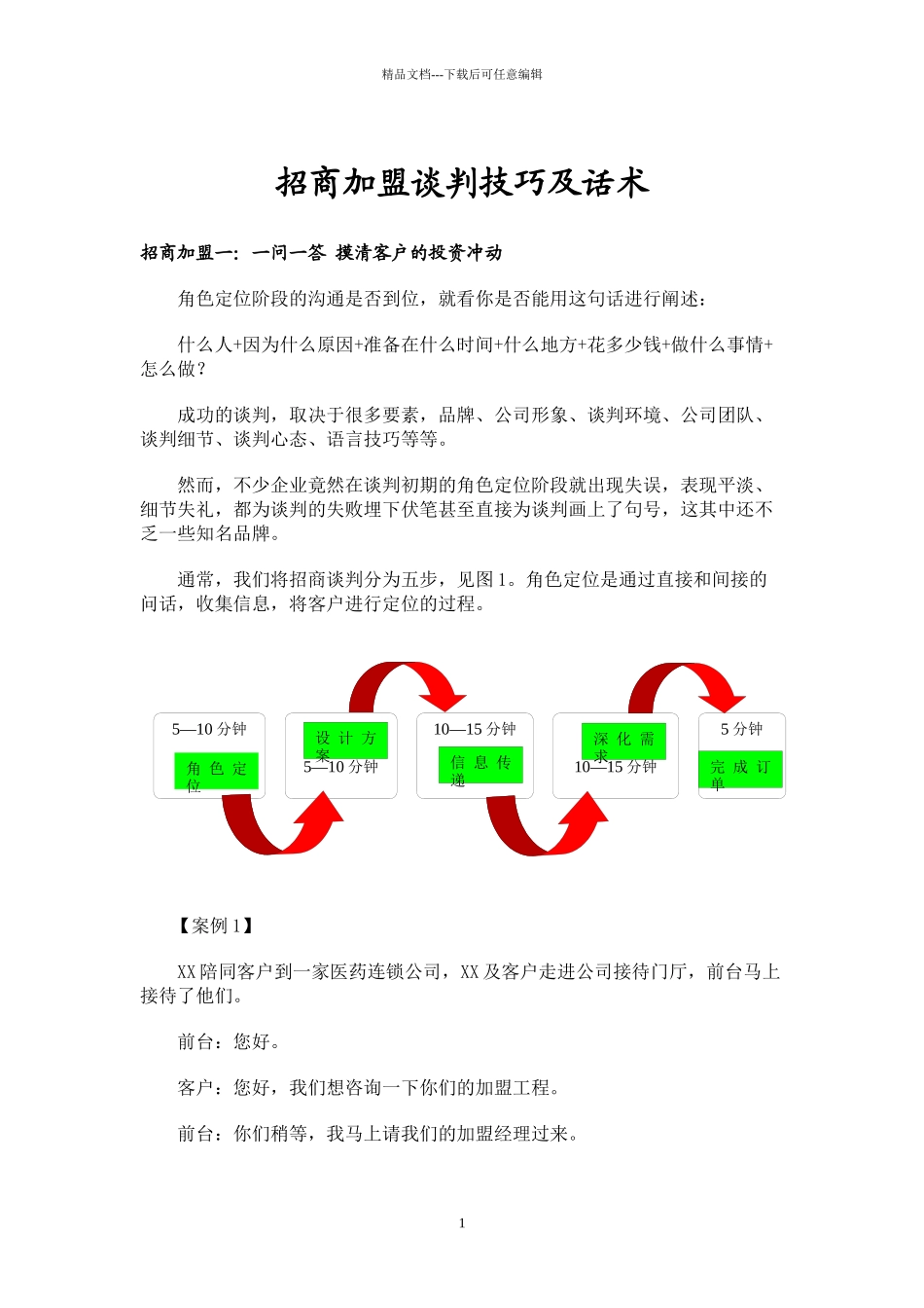 招商加盟谈判技巧及话术_第1页
