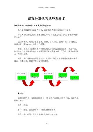 招商加盟谈判技巧及话术