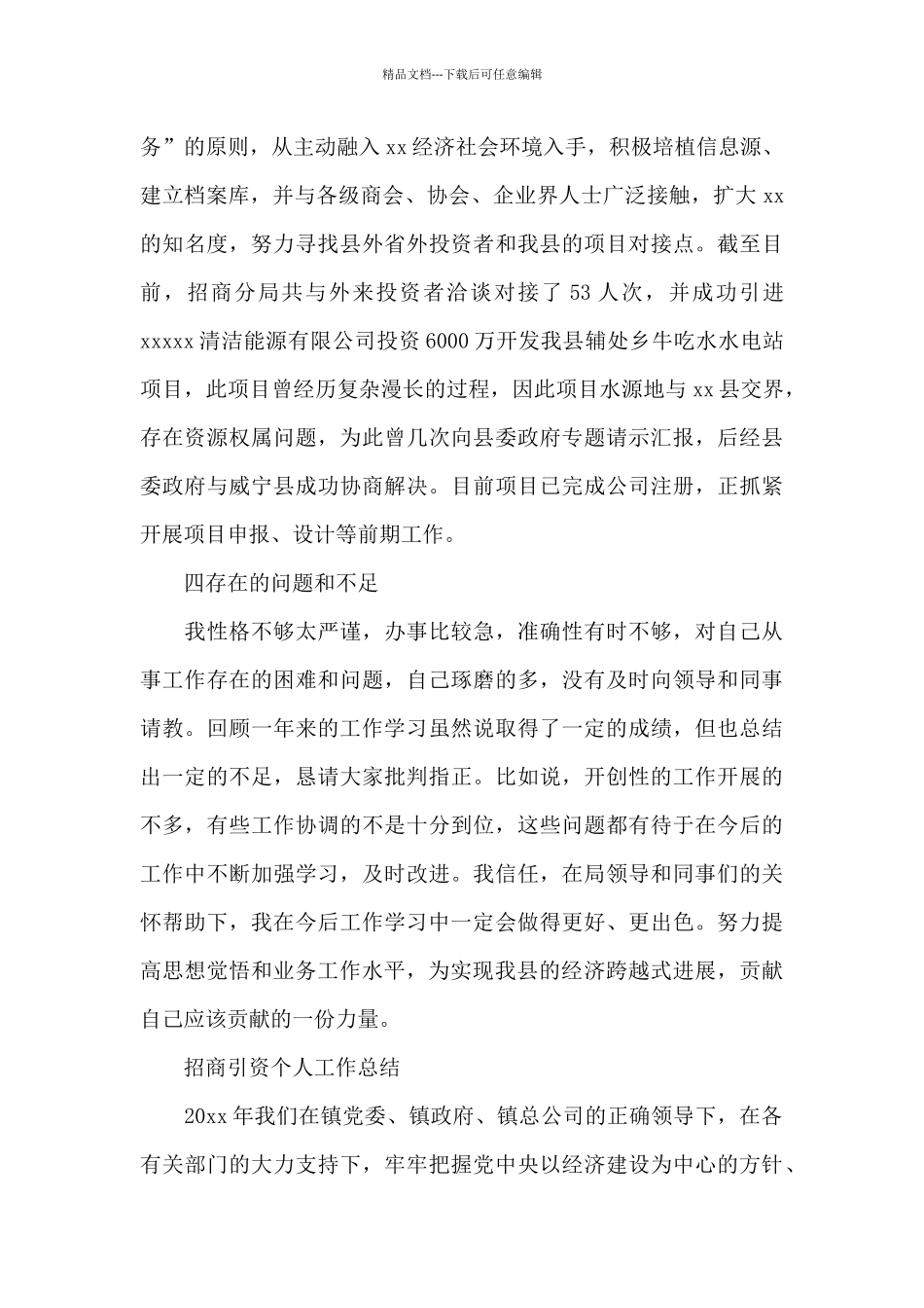 招商引资个人工作总结_第3页