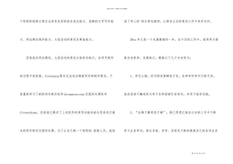 招商部试用期工作总结_第2页