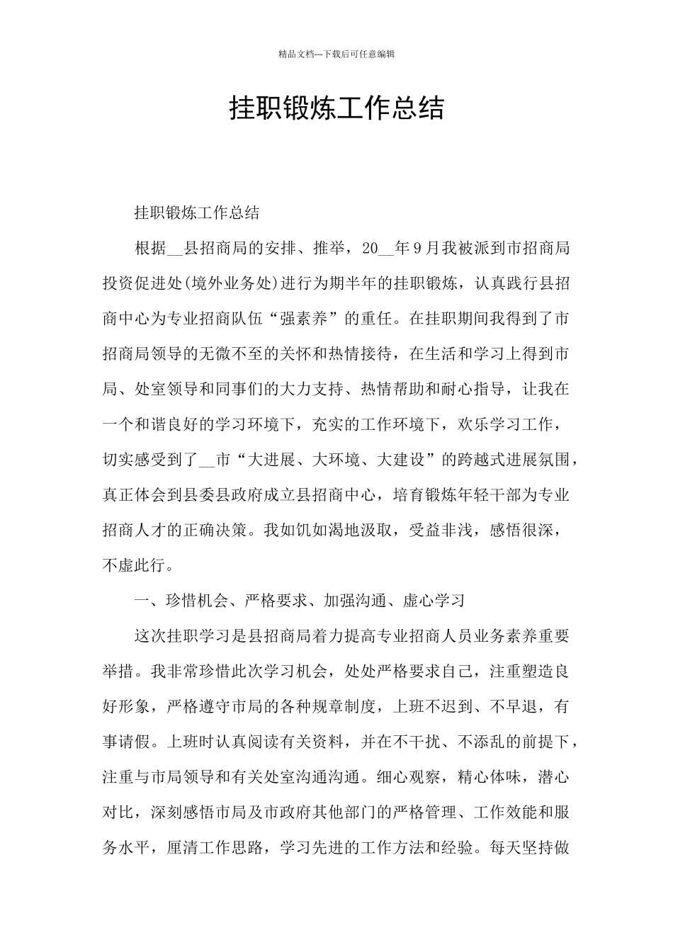 挂职锻炼工作总结_第1页