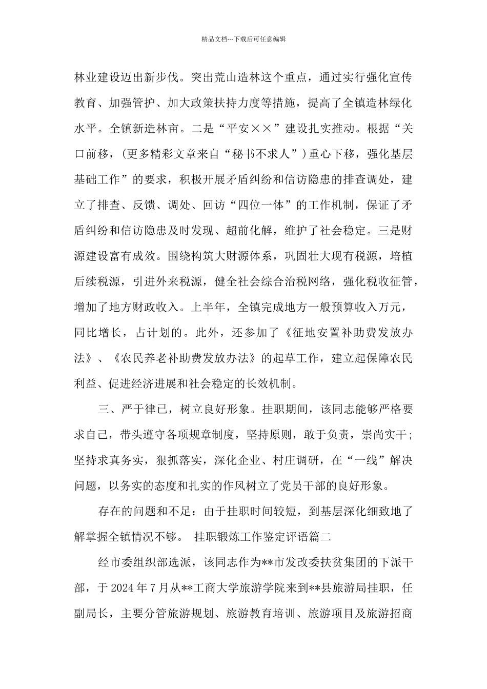 挂职锻炼工作鉴定评语_第2页