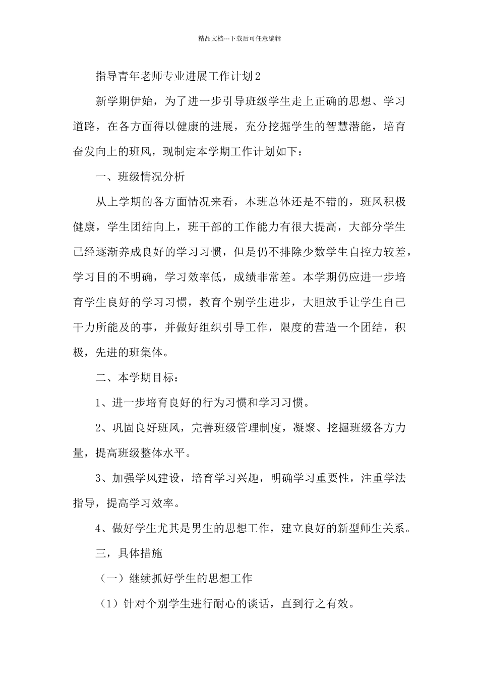 指导青年教师专业发展工作计划范文_第3页