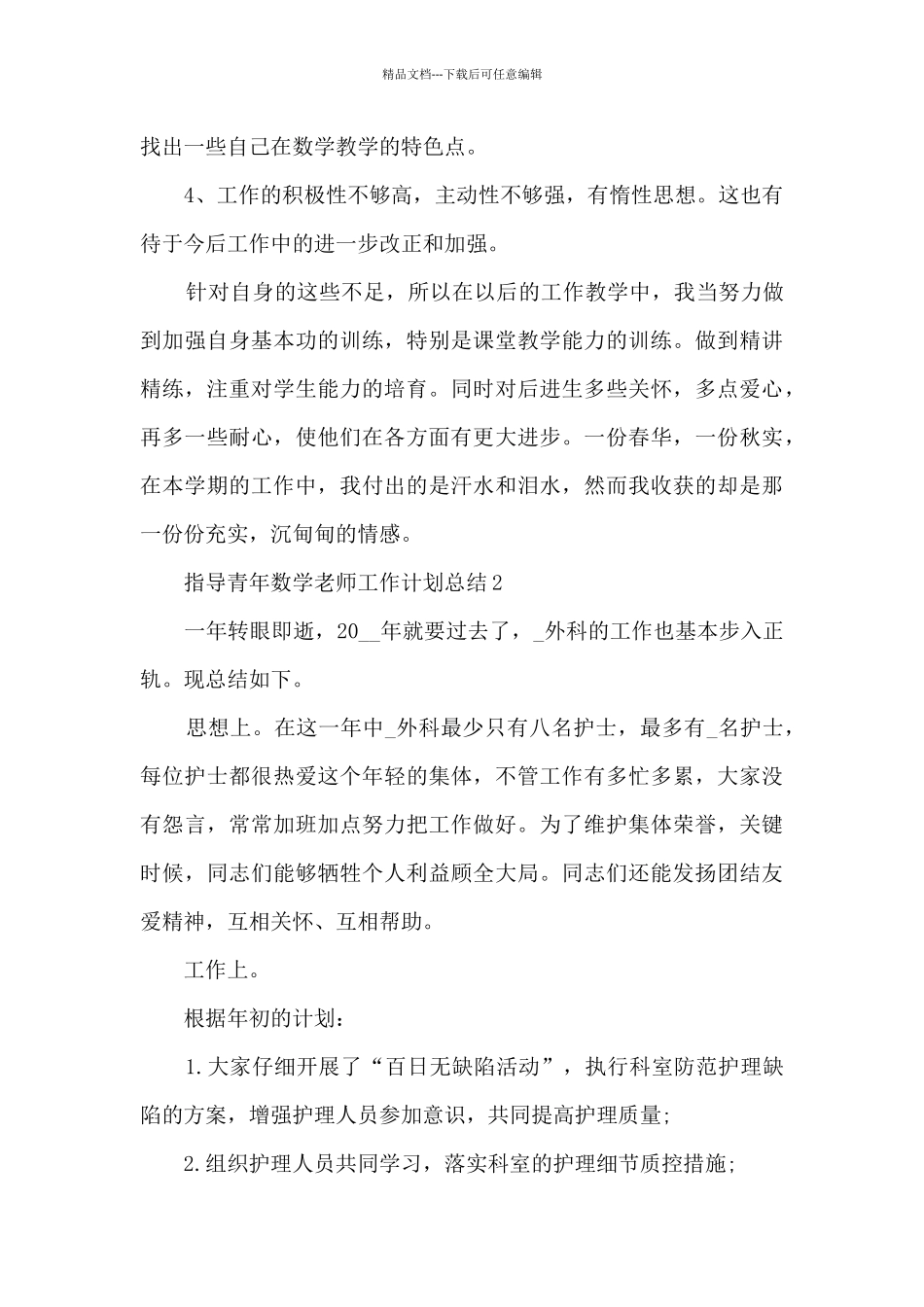 指导青年数学教师工作计划总结5篇_第3页