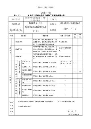 挡墙基础开挖处理评定表1