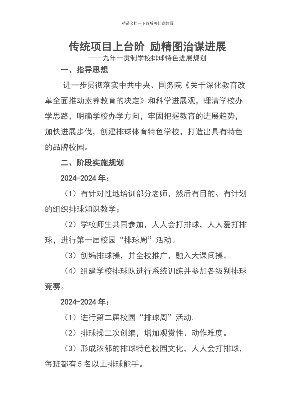 排球三年发展规划10_第1页