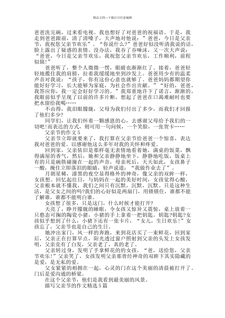 描写父亲节的作文精选5篇_第3页