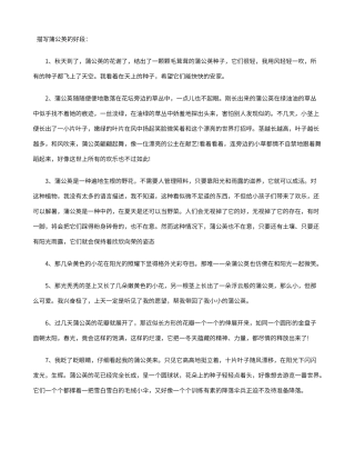 描写蒲公英的段落