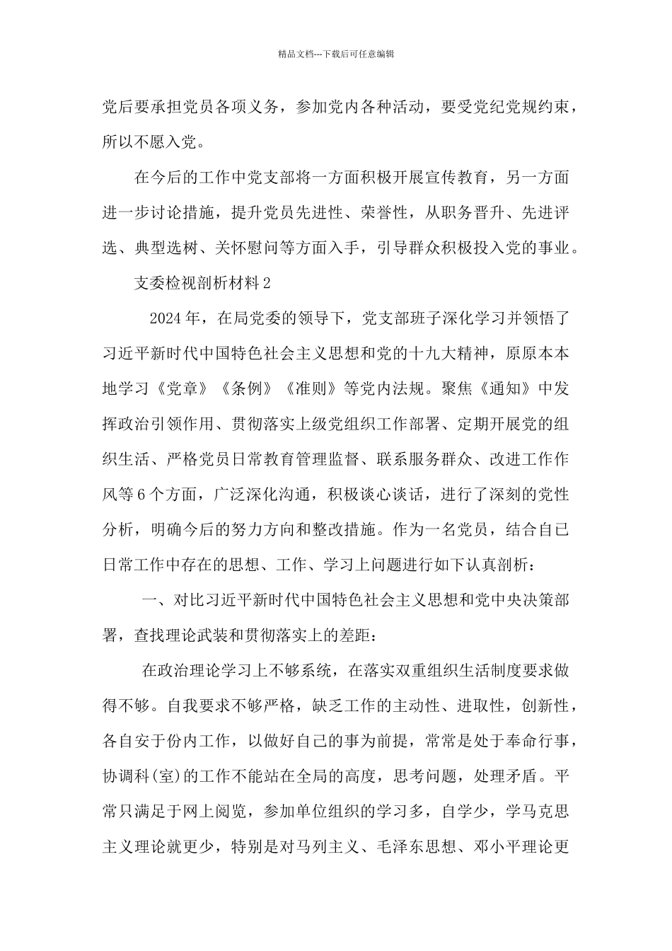 支委检视剖析材料3篇_第3页