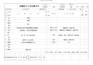 支架机械加工工艺过程卡片