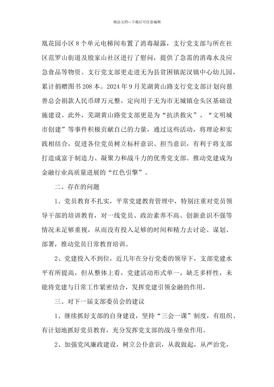 支行党支部换届工作报告_第3页