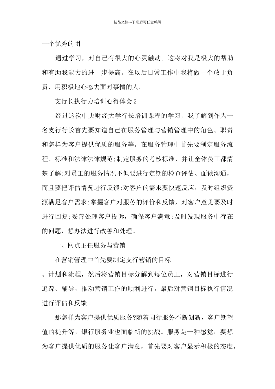 支行长执行力培训心得体会5篇_第3页