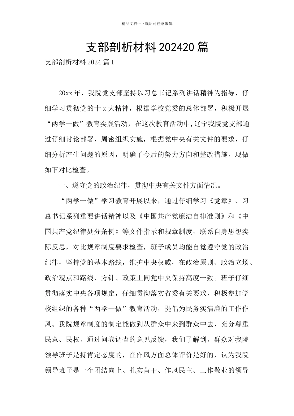 支部剖析材料202420篇_第1页