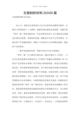 支部剖析材料202420篇