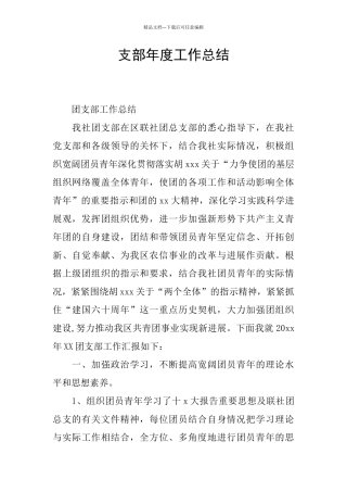支部年度工作总结