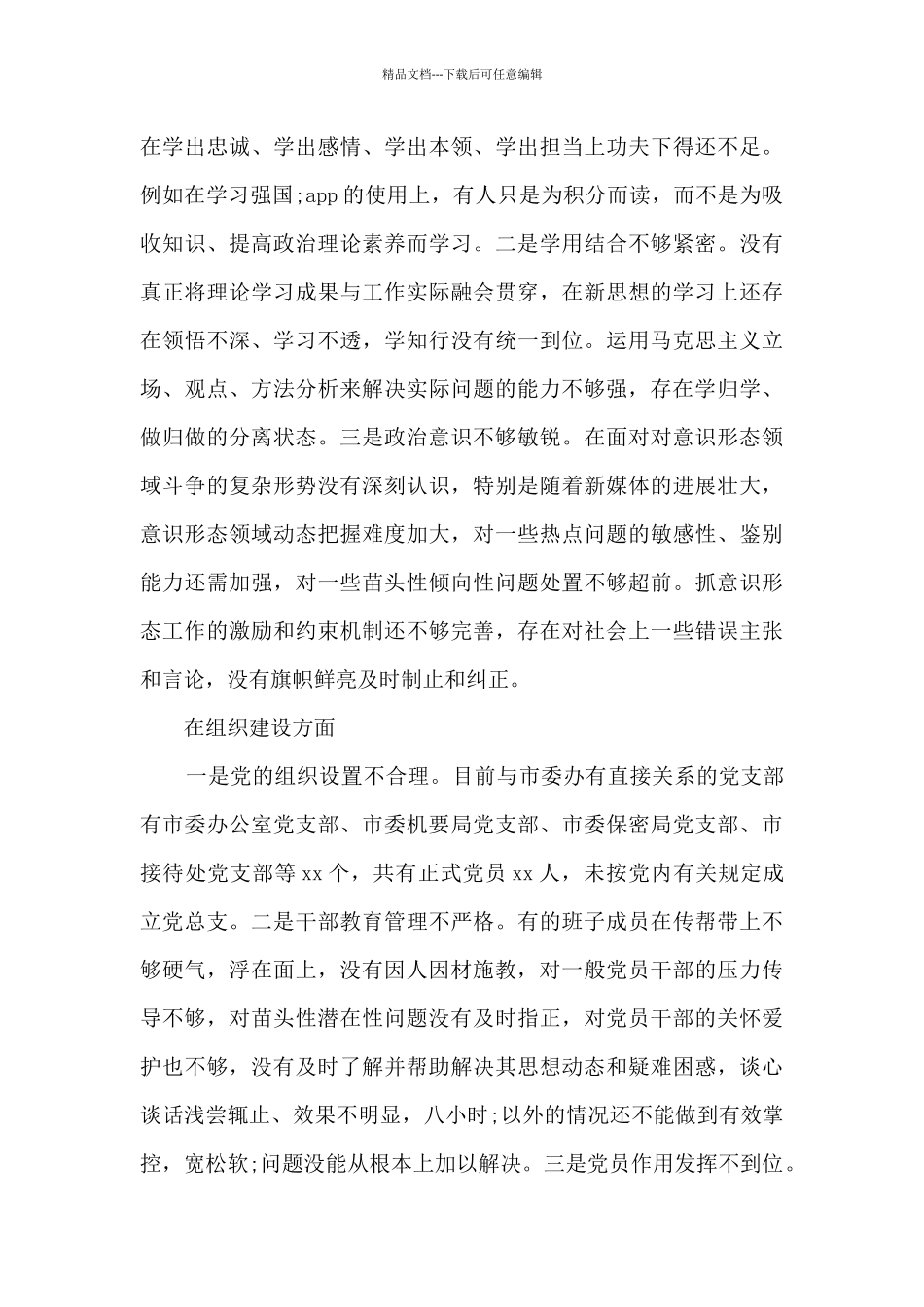 支部班子对照检查材料2024_第3页