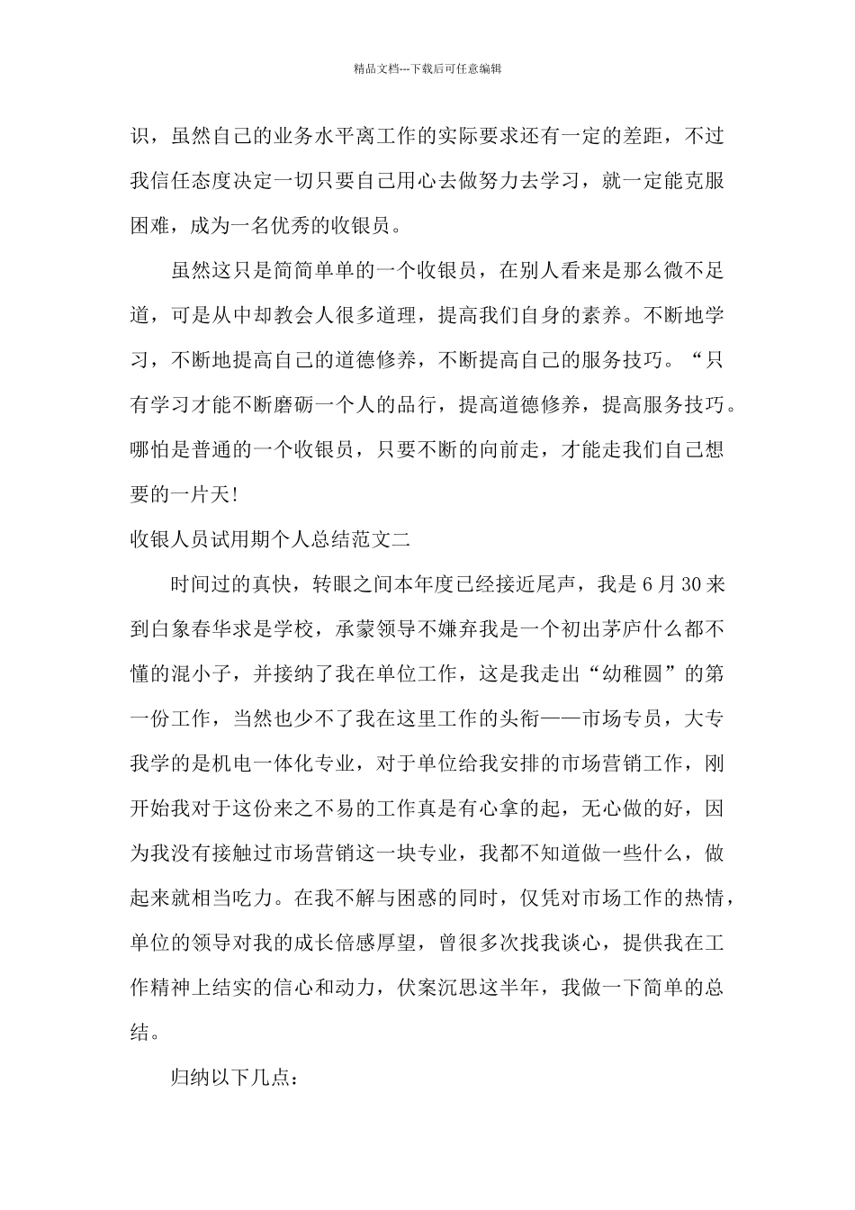 收银人员试用期个人总结_第3页