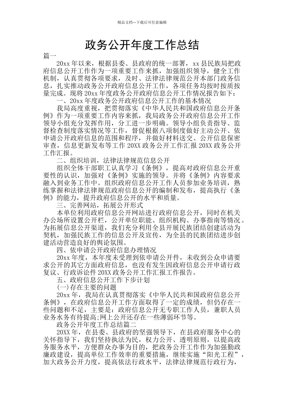 政务公开年度工作总结_第1页