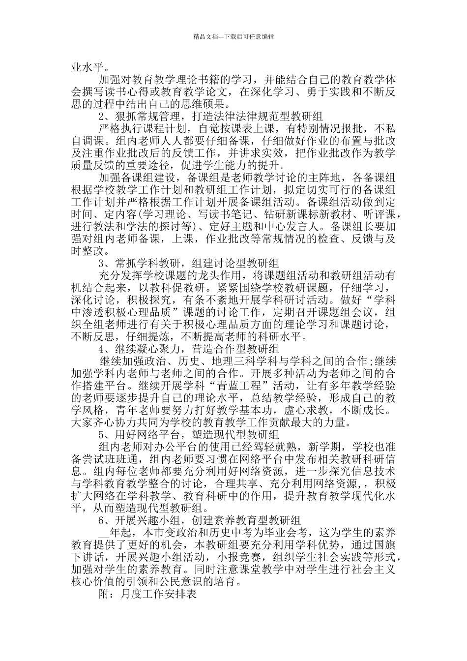 政史地组学期工作计划参考五篇范文_第3页