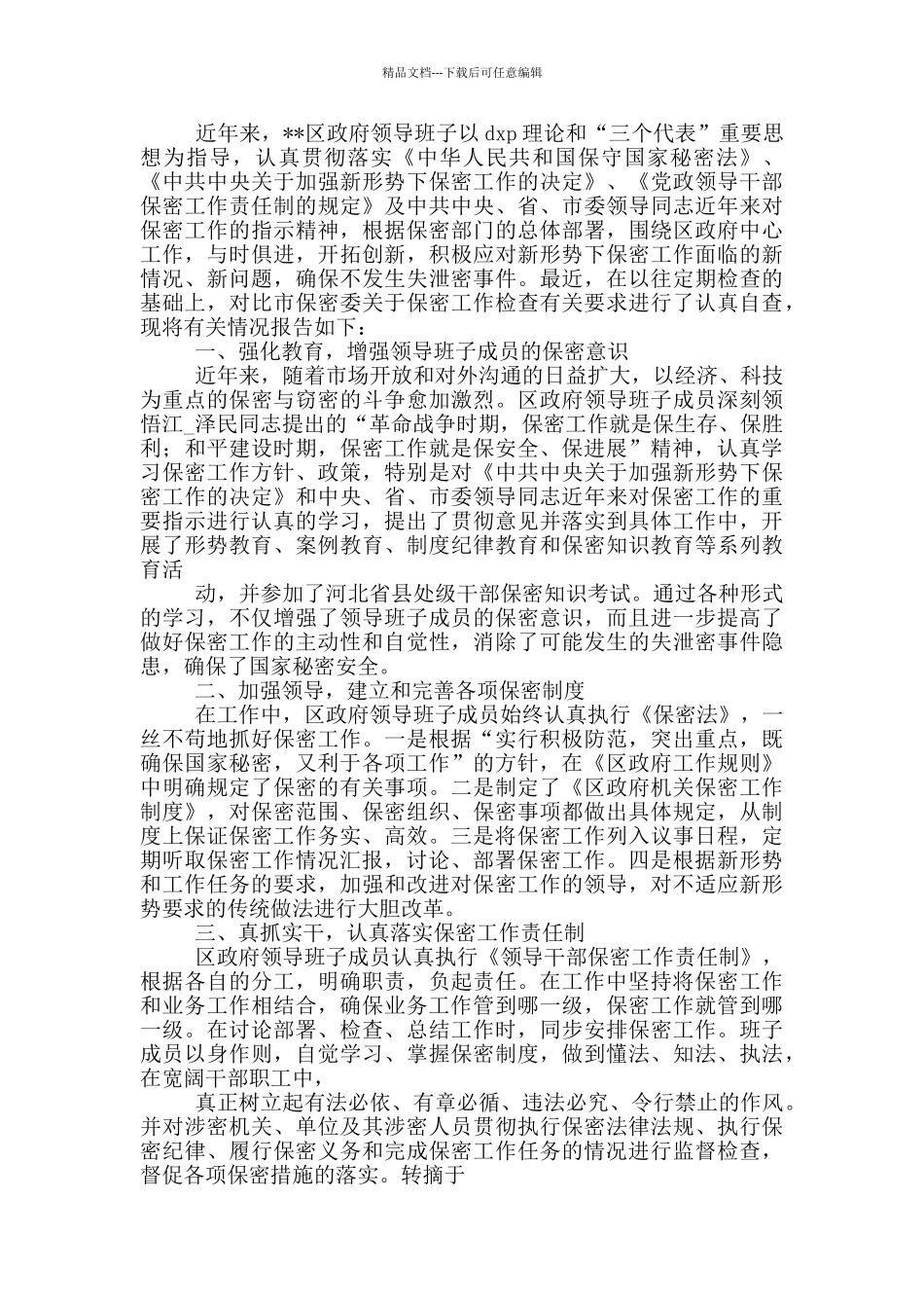 政府工作人员自查报告_第3页