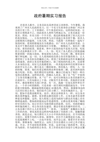 政府暑期实习报告