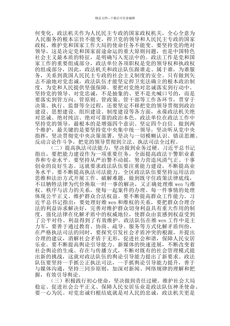 政法队伍教育整顿个人发言稿4篇_第3页