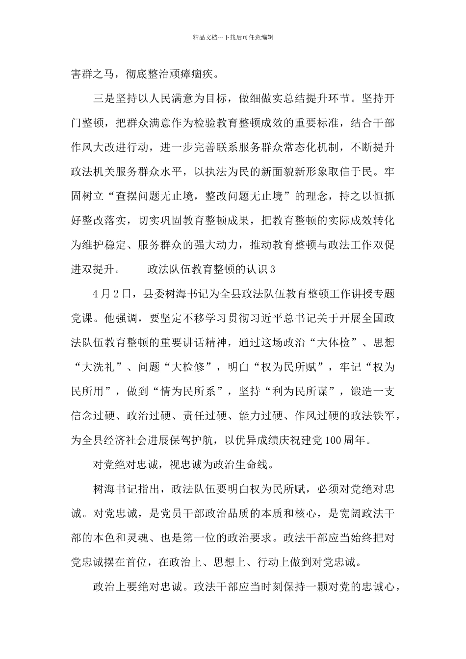 政法队伍教育整顿的认识3篇_第3页