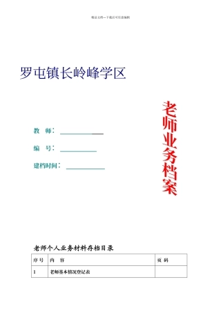 教师业务档案模板