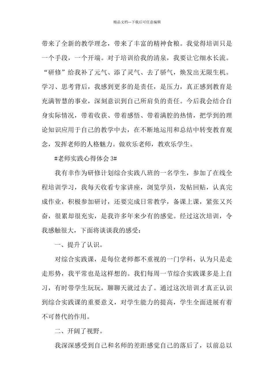 教师实践个人心得体会五篇_第3页