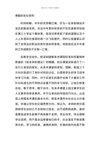 教师试用期个人人述职报告