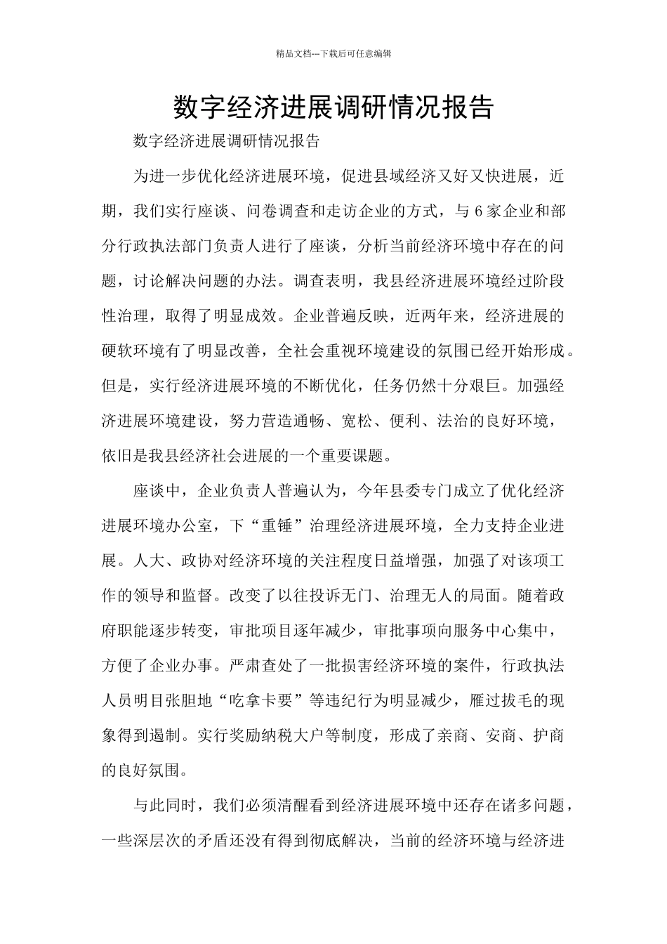 数字经济发展调研情况报告_第1页