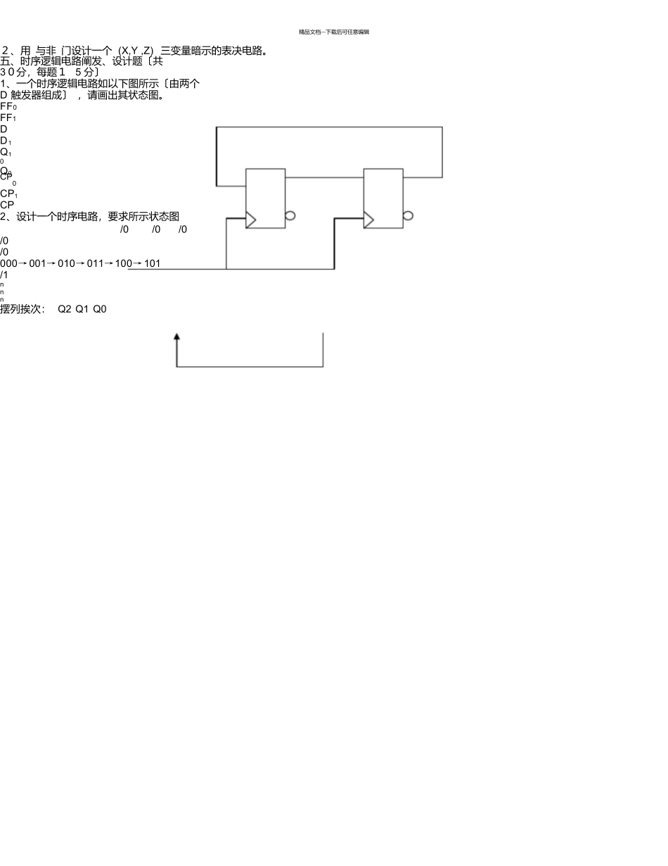 数字逻辑试题B_第3页