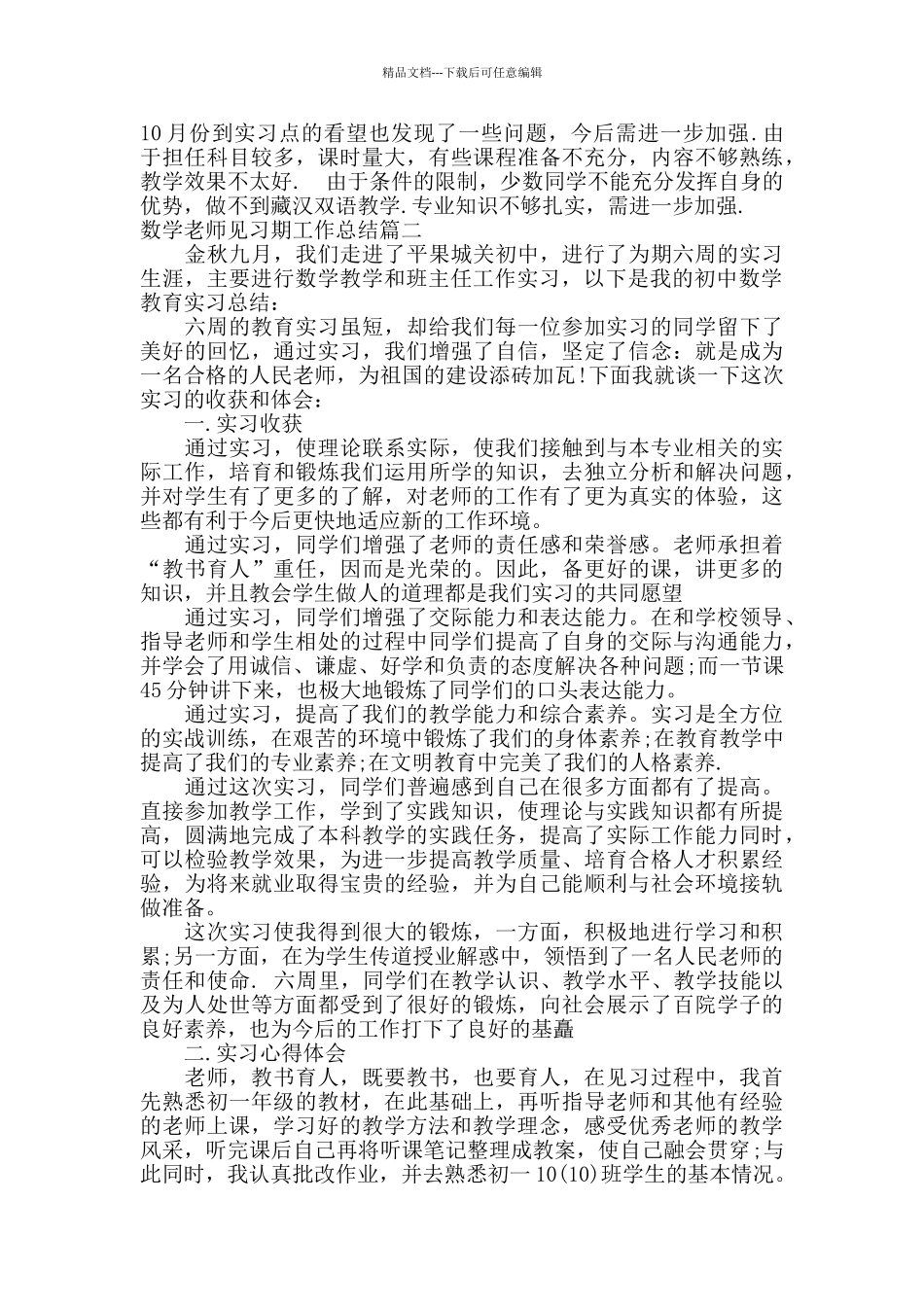 数学教师见习期工作总结_第2页