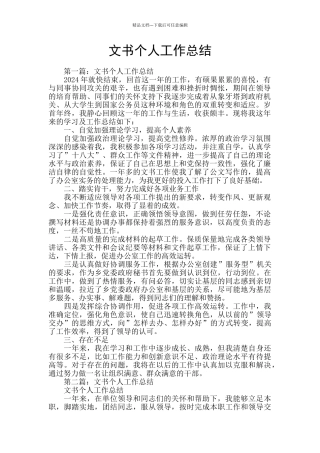 文书个人工作总结