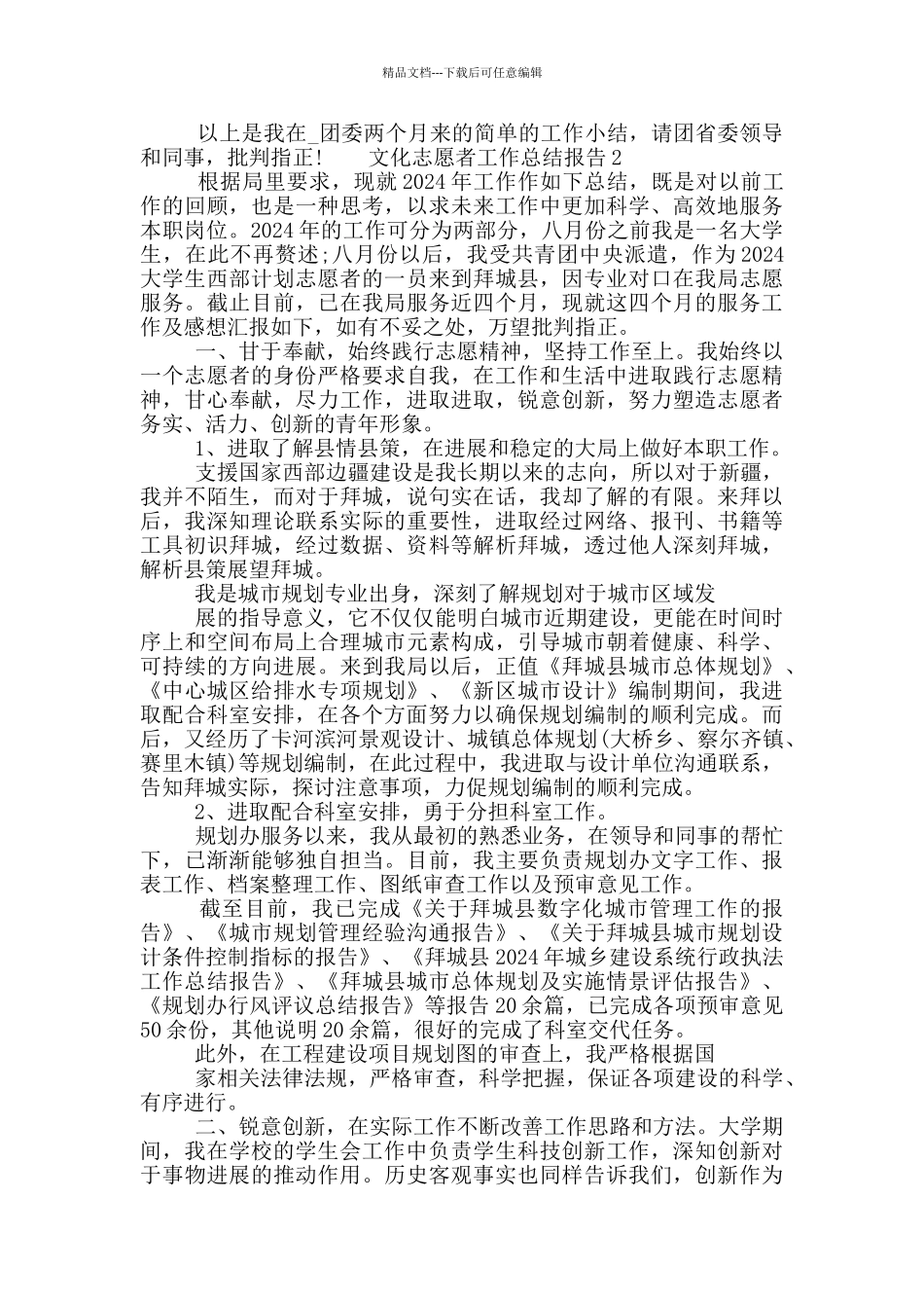 文化志愿者工作总结报告精选五篇2024_第3页