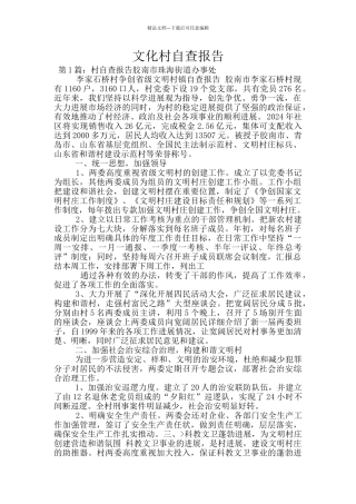 文化村自查报告