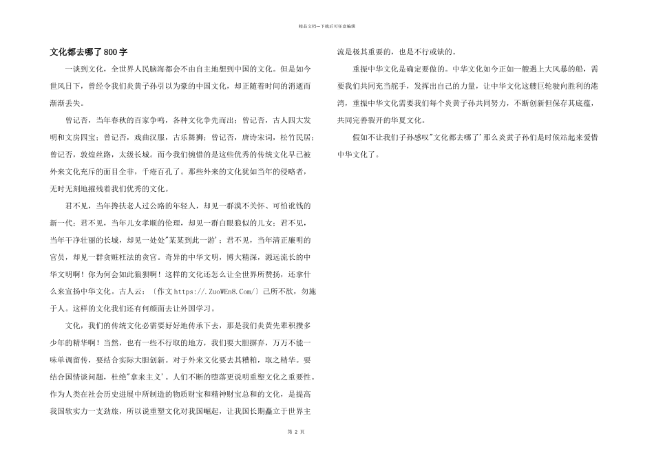文化都去哪了800字_第1页