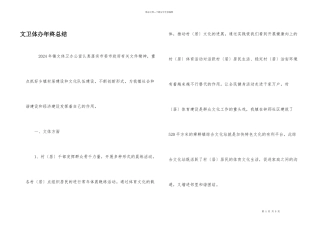 文卫体办年终总结
