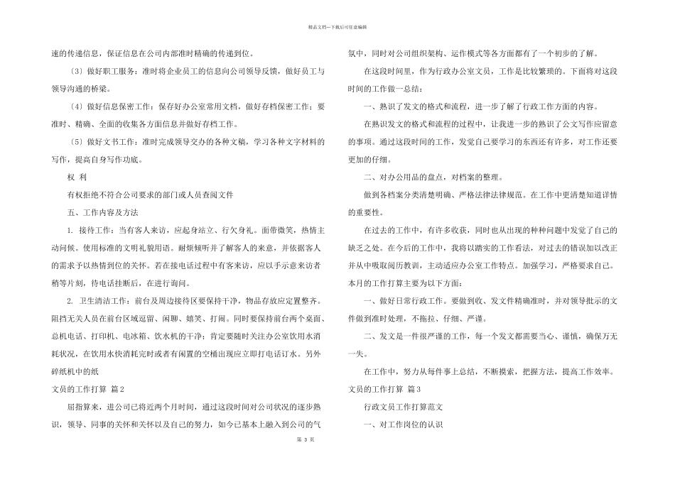 文员的工作计划五篇_第3页