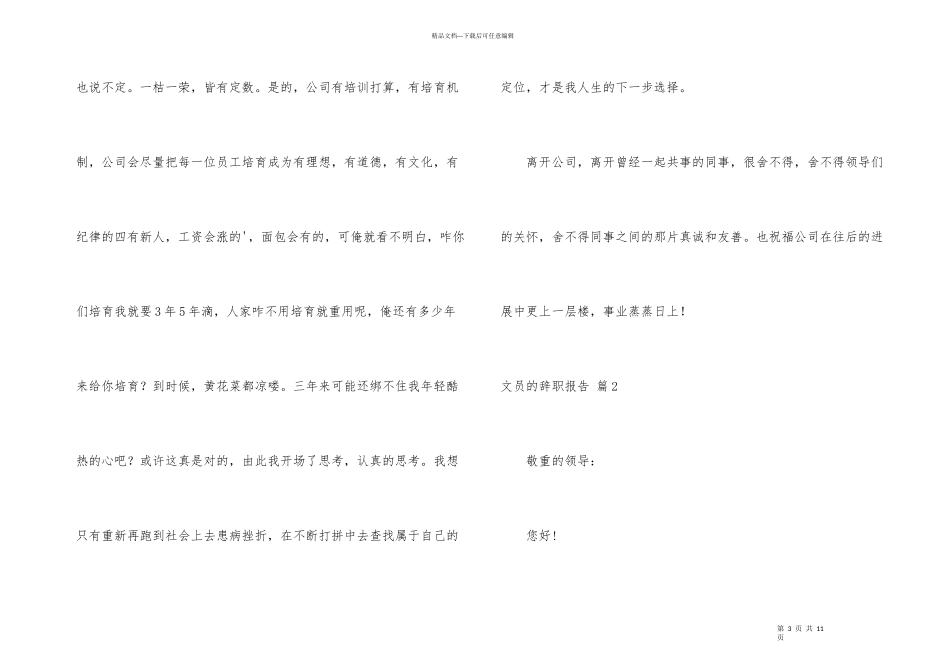 文员的辞职报告集合六篇_第3页