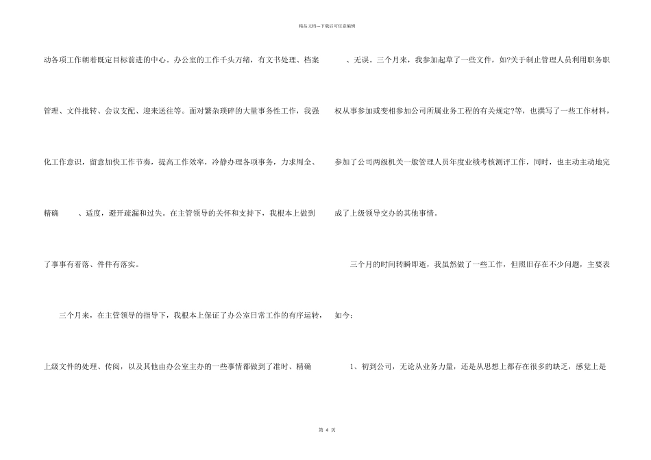 文员试用期工作总结2024_第2页